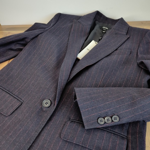 ME+EM Wool Blend Pinstripe Boyfriend Blazer - Picture 13 of 15